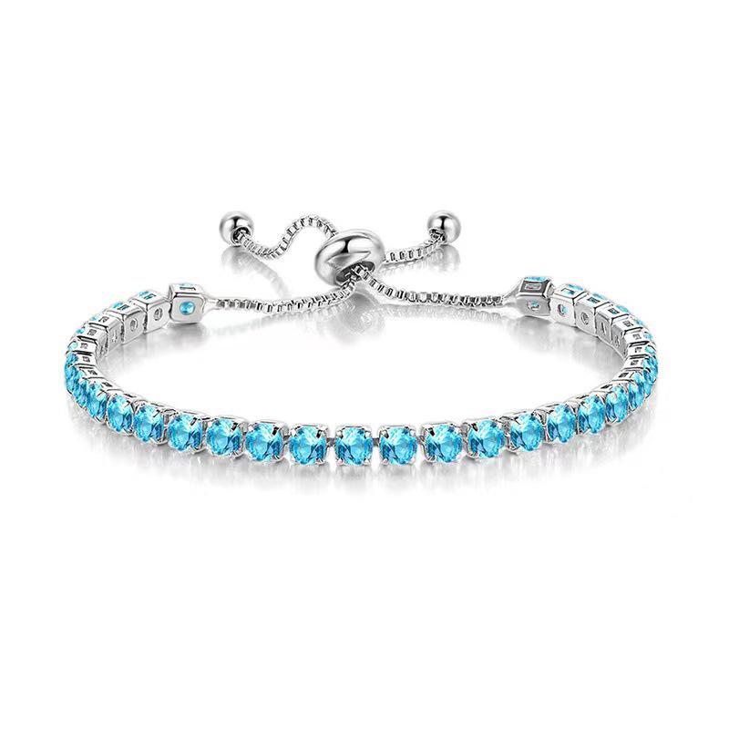 4mm Copper Inlaid Zircon Adjustable Crystal Tennis Bracelet for Women