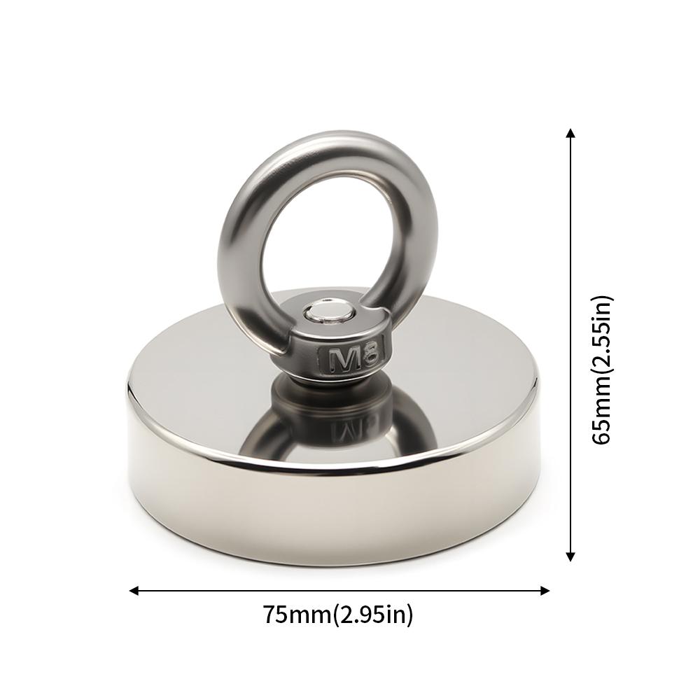 D16-D120mm Neodymium Fishing Hook N52 Heavy Duty Magnet Super Strong Neodymium Magnet  with Countersunk Hole Eyebolt