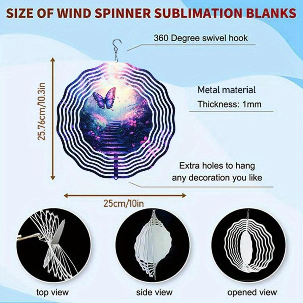 Metal Butterfly Wind Spinner 2D Kinetic Garden Decor with Colorful Flowers and Leaves for Outdoor Patio Yard Backyard Decoration