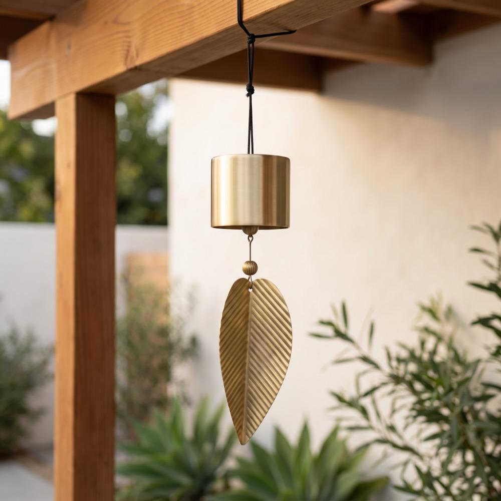 Gold Hanging Bell Decor Brass Feng Shui Bell Brass Decorative Door Bell Window Decor