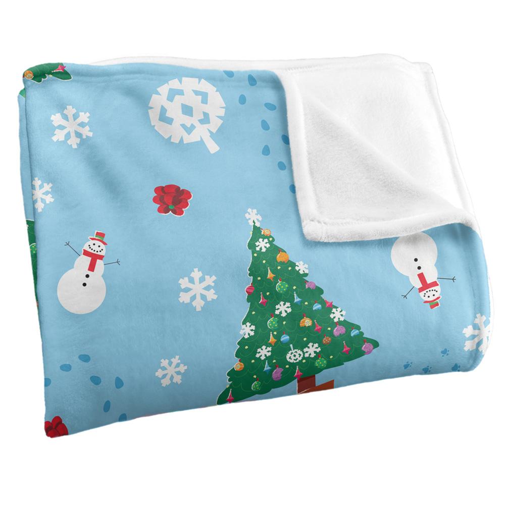 Sesame Street Silky Footprint Holiday Supersoft Blanket