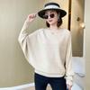 Spring Women's Loose-Fit Bat Sleeve One-Shoulder Sweater - Large Size, Long-Sleeved Top