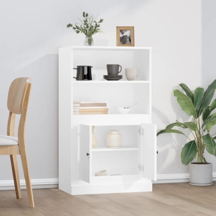 VidaXL Buffet haut blanc 60x35,5x103,5 cm bois d'ingénierie 816312