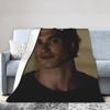 Damon Salvatore The Vampire Diaries Blankets Flannel Spring/Autumn Ian Somerhalder Warm Throw Blankets for Sofa Couch Bedspreads