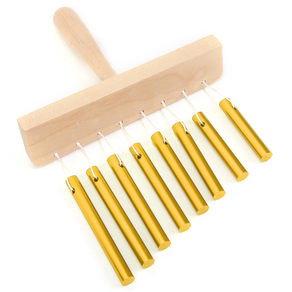 8Tone Chimes SingleRow Tube Children S Percussion Instruments Orff Preschool Toys with Hammer(Gold )