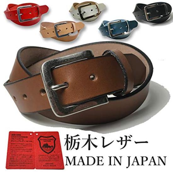 WING LEATHER Tochigi Leather Genuine Cowhide Made In Solid W003 Size Belt, Leather, Japan, Men's, Color, 35mm, Casual, (Dark Brown, M)