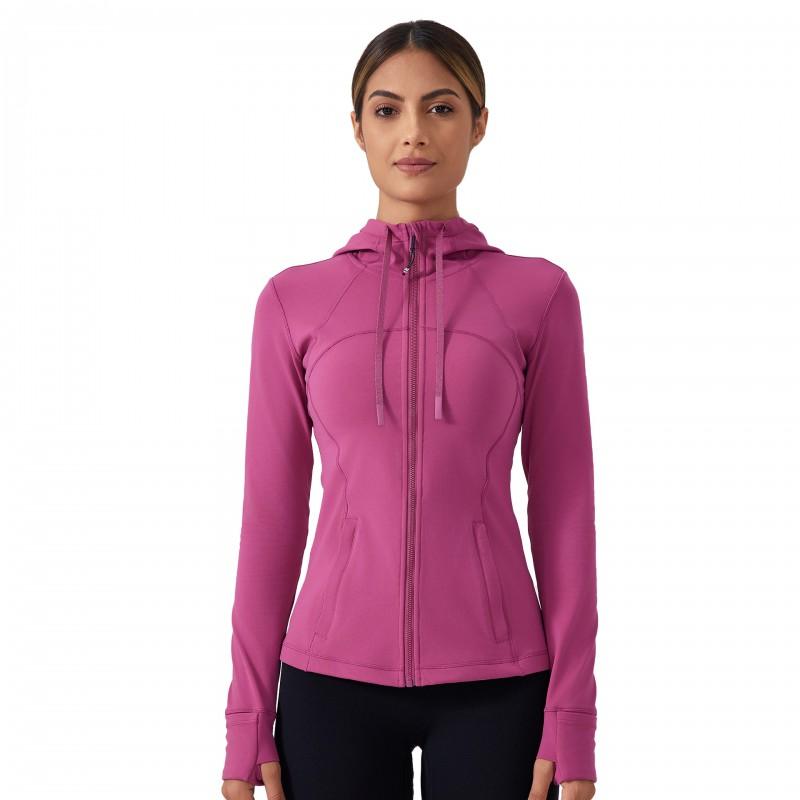 Womens Lightweight Fleece-Lined Yoga Hoodie Tight Fit Running Jacket Gym Fitness Winter