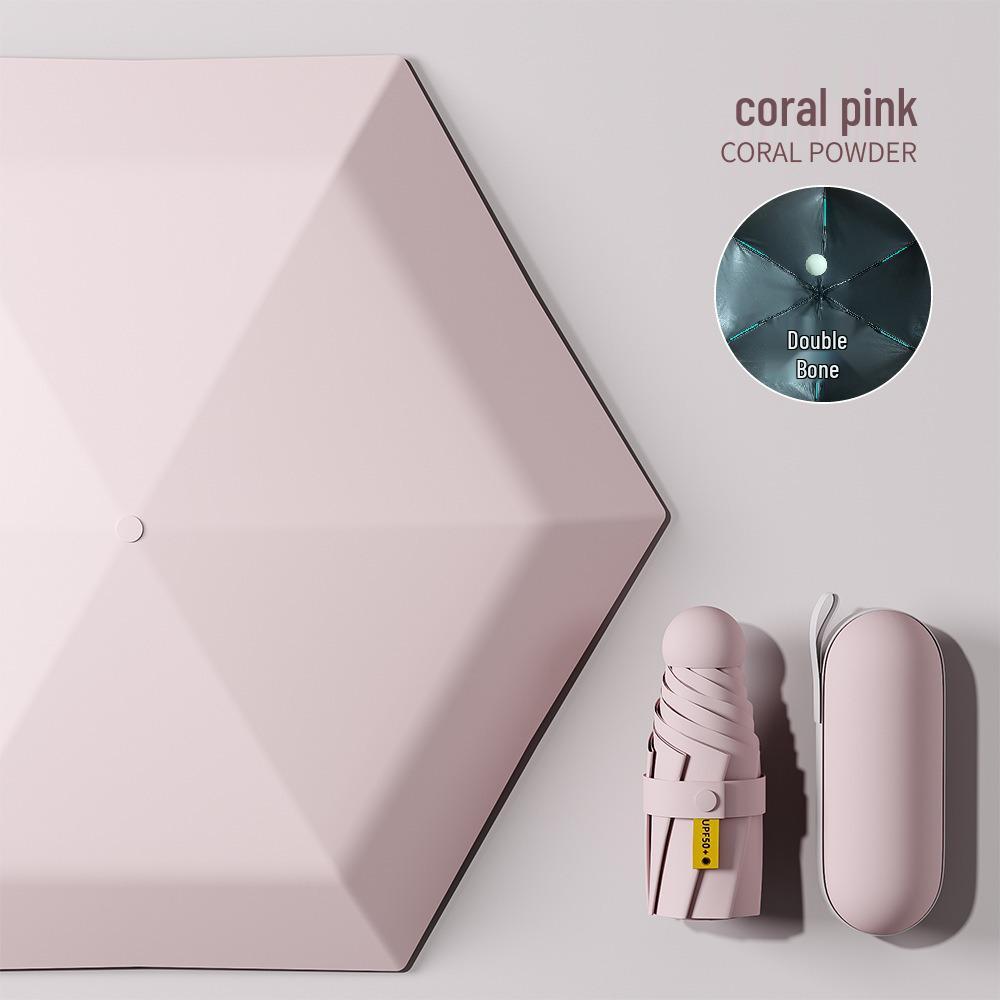 Yuxiang Women's High-End Mini Capsule Folding Umbrella - UV Protection for Sun and Rain.