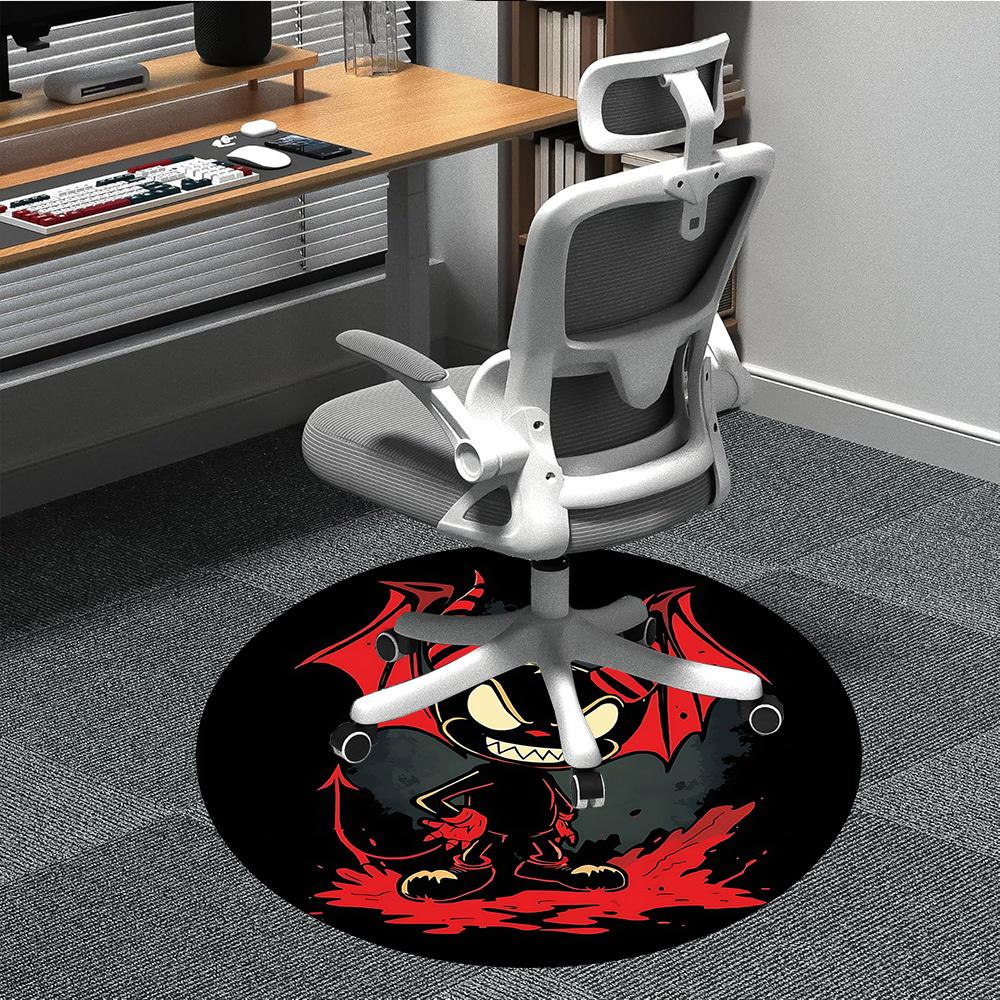 1pc Devil Horns Office Round Area Rug, Under Office Chairs Bedroom Living Room Home Decor, Room Deco, Available in Various Sizes