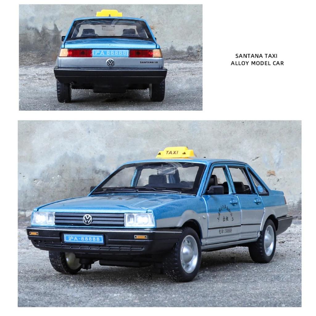 1/24 Santana Taxi Alloy Model Collection Living Room Car Decoration Toys Gifts