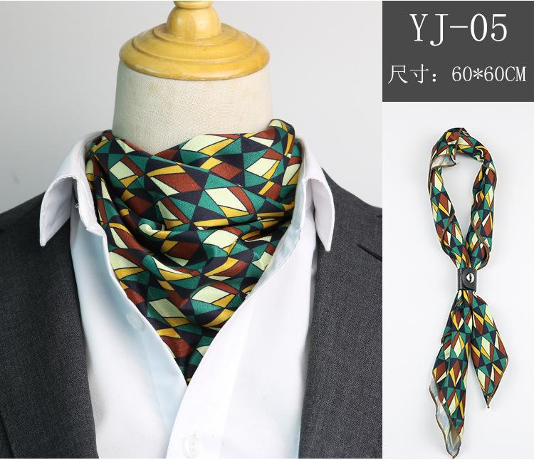 Men'S Spring And Summer Square Scarf Retro Printed Suit Silk Scarf Women'S Tied Hair Headscarf Small Scarf Japanese Thin Scarf