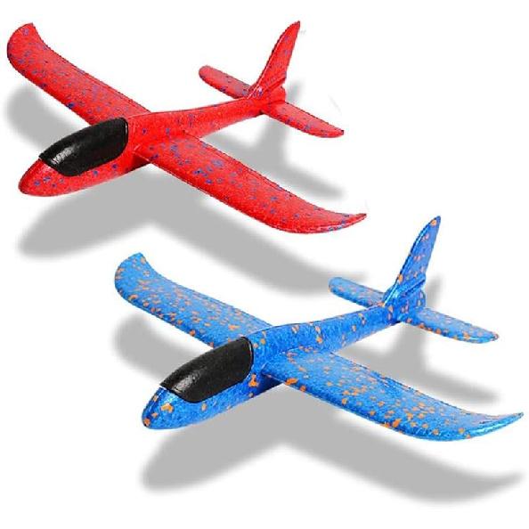 

2 Pack Throwing Foam Airplanes, 13.7 Inches 2 Flight Mode Glider Inertia Planes Model, Manual Launch Epp Flying Aircraft Planes for Kids Outdoor 17.5 Inch