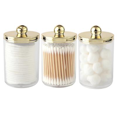 1/2/3 pezzi Porta Dischetti Cotone 10 Oz Vaso da Farmacia Qtip Scatola Portaoggetti Trasparente Organizzatore Trucco, Contenitori Dispenser per Bagno
