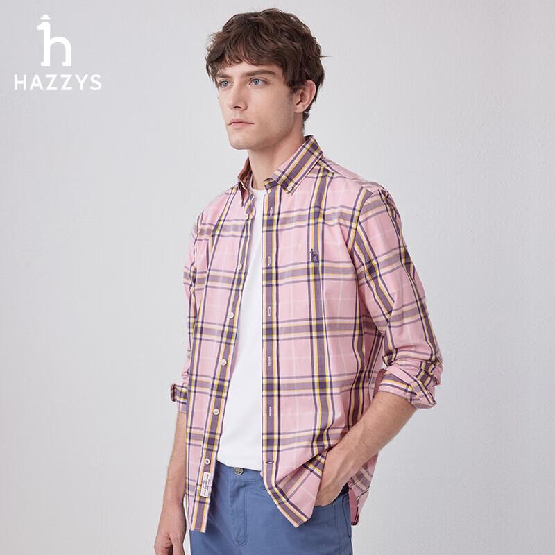 HAZZYS Men s Spring Plaid Long-Sleeve Casual Shirt 175/96A