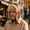 Windproof Trapper Hat with Plush Lining Faux Fur Hat, Winter Ushanka Ear Flaps, Lining, Breathable Lightweight Warm Retro Fuzzy Earflap for Men Women