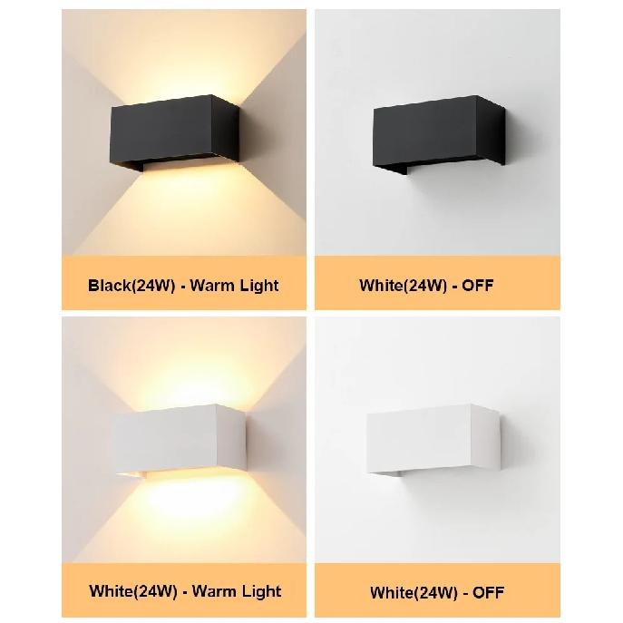 Aluminum LED Wall Lamp Outdoor Waterproof IP65 Interior Wall Light 12W24W Porch Garden Lights Living Room Street Stairs Lighting