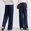 VICTORIA&VERA Women's Wrinkle-Resistant Faux-Denim Flowy Pants
