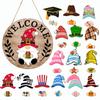 Interchangeable Clothes Gnome Wooden Ornament, DIY 3D Christmas Pendant, Hanging Holiday Decoration for Home Table