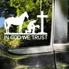 2PC 5.91"x3.94" Cowboy Prayer and Cross Vinyl Decal, in GOD WE Trust Adhesive Sticker for Cars, Trucks, Motorcycles, Laptops, Windows, Glass, Walls -
