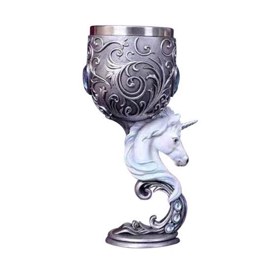 Dračí pohár na víno Kočka pohár pohár Nerezová ocel Pryskyřice Gothic Macabre Halloween Dekorativní bar Whisky Sklenice na koktejl na pivo