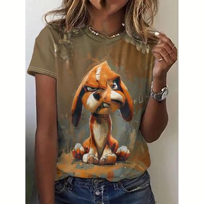 Summer Women's T Shirt Funny Animal 3d Print Female Oversized Clothing Fashion Crew Neck Casual Short Sleeve Pullover T-Shirts