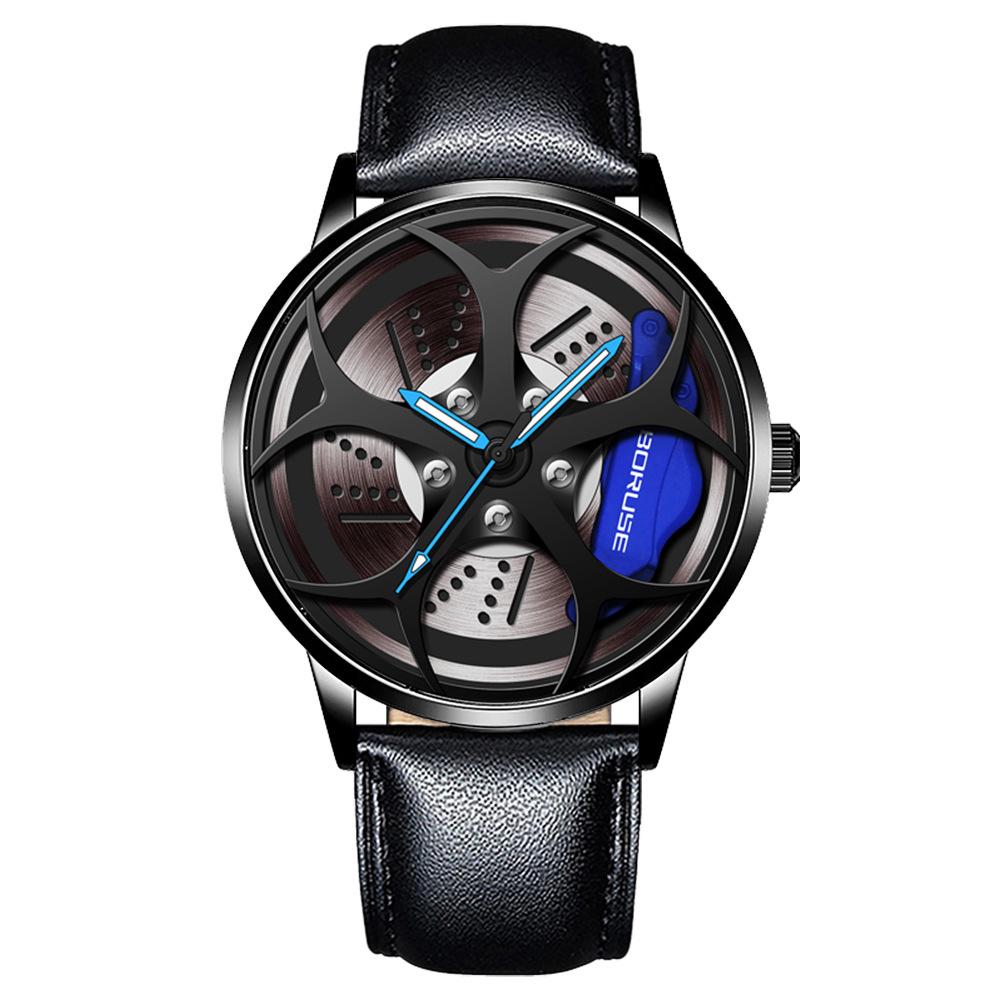Boruse Trend Wheel Watch Waterproof Luminous Quartz Watch Men