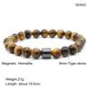 Black Stone Tiger Eye Magnetic Beaded Bracelet