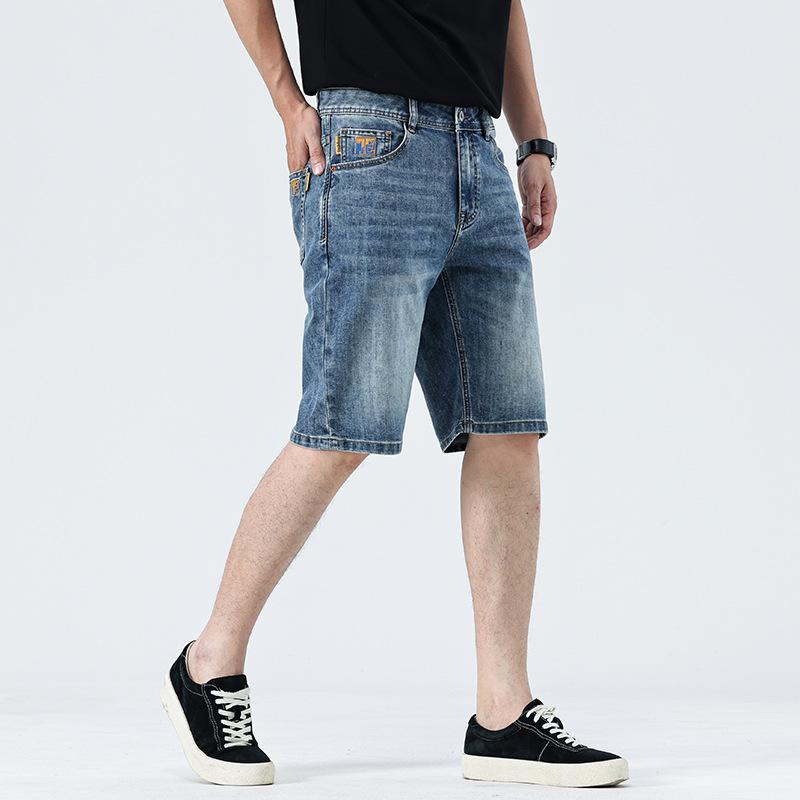 New Style of Denim Shorts Men's Summer Thin 5-point Pants Mid-sized Trousers Casual 5-point Pants