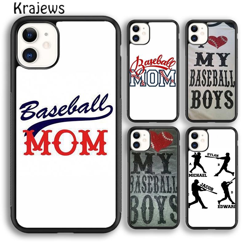 Krajews Softball Mom Bags Soft Phone Case Cover For iPhone 17 Air 16 15 14 Plus 11 12 13 Pro Max Plus Coque Fundas