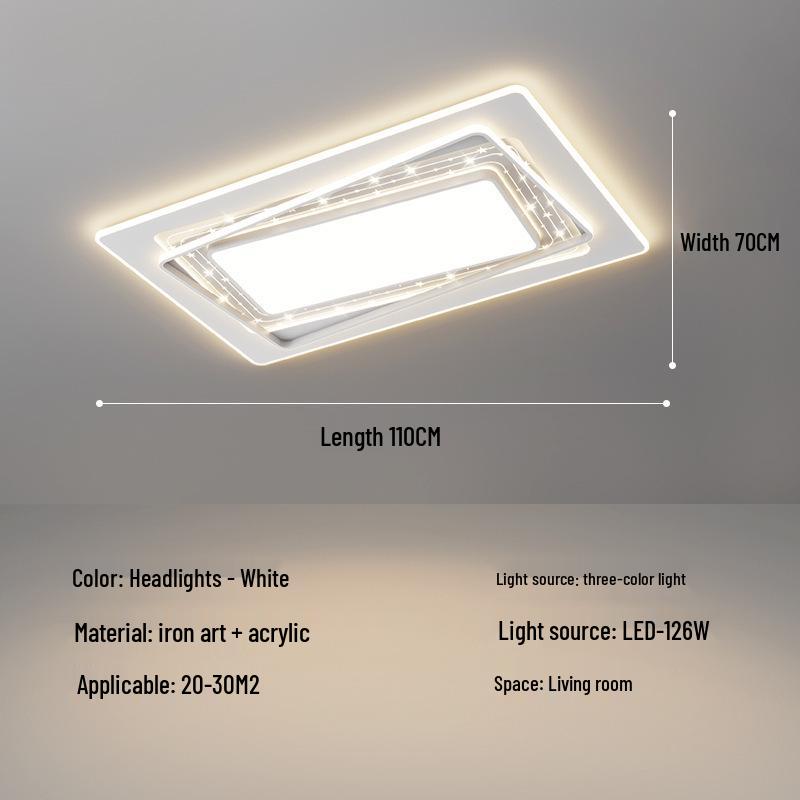 Nordic Rectangular LED Ceiling Light for Living Room and Bedroom