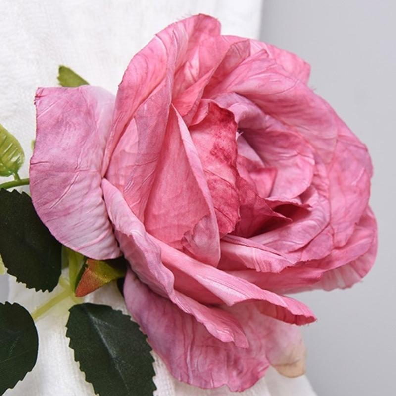 Rose Curtain Tieback Clip-on Flower Tie Backs Holder Voile Net Drape Accessories