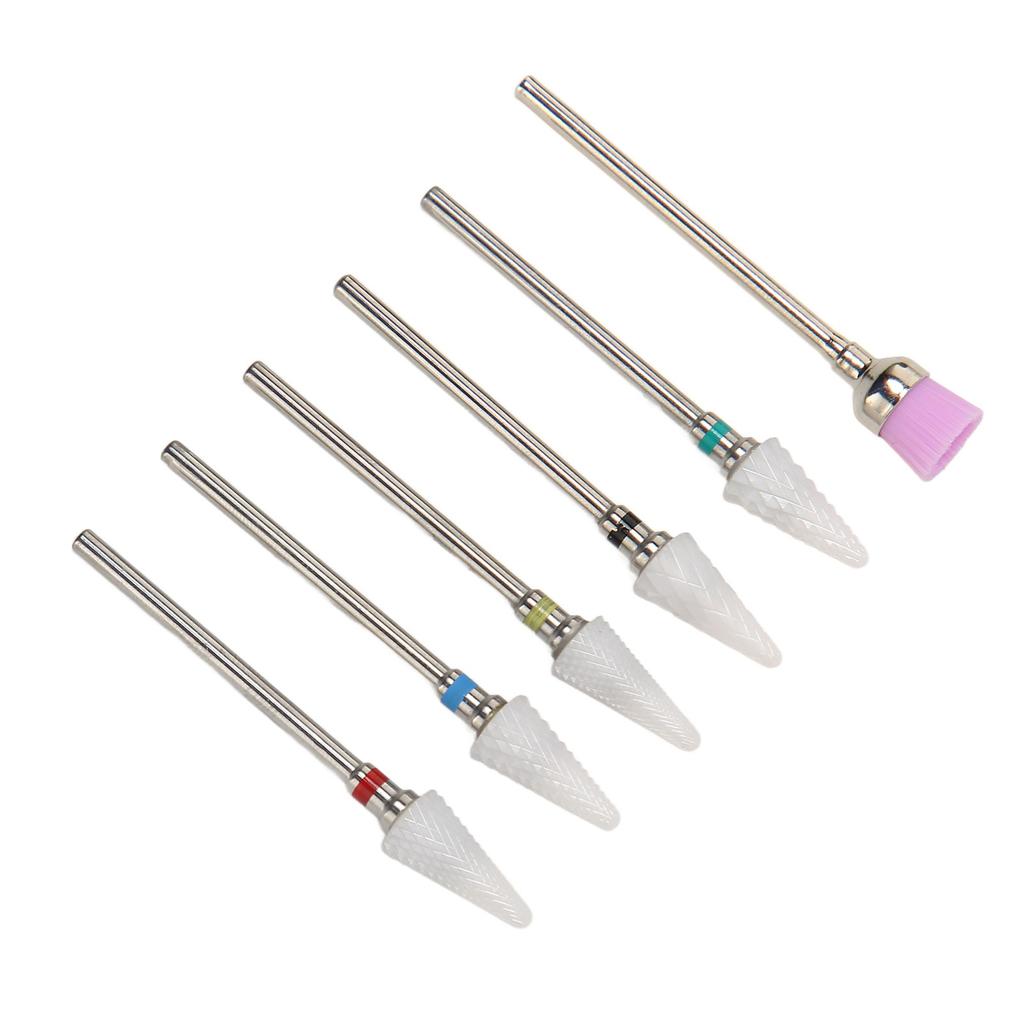 6pcs Nail Drill Bits Set Professional Salon Novice Ceramic Rhinestone Gel Polish Cuticle Remover Bits
