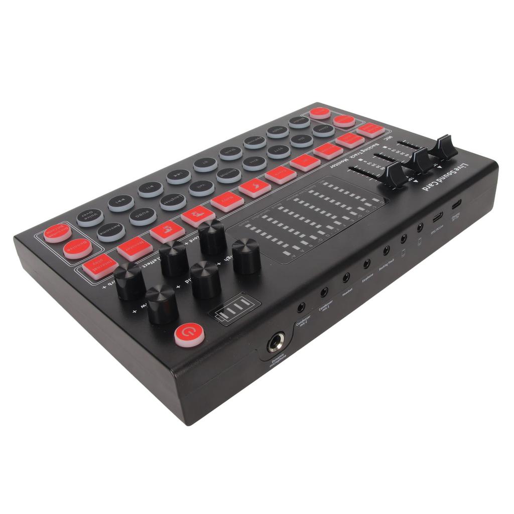 Live Sound Card 8 Sound Effects 10 Special Effects Bluetooth Noise Cancellation Treble Alto Bass Adjustable Sound Mixer