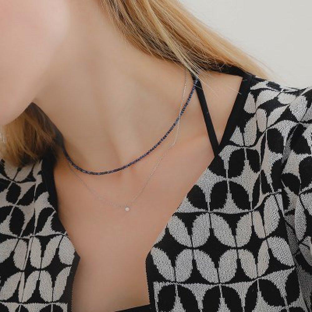 J.Lauren Aurora Opal Petite Gemstone Silver Necklace N01066