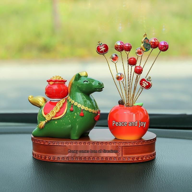 Green Horse Peace Tree Car Ornament
