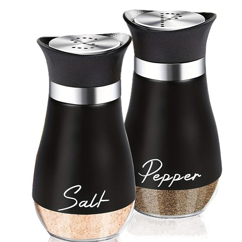 Gewürzflasche aus Edelstahl für die Küche, Salz- und Pfeffermühle aus Glas, Salzmessglas, Haushalts- und Grill-Sprühflasche