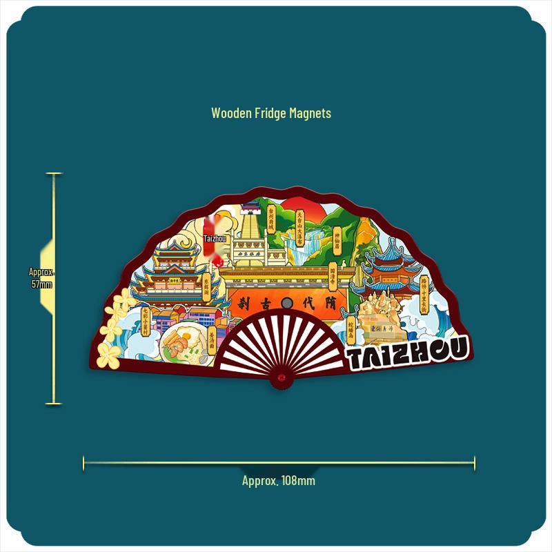 Чжэцзян Тайчжоу Креативный Деревянный и Металлический Городской Магнит Сувенир