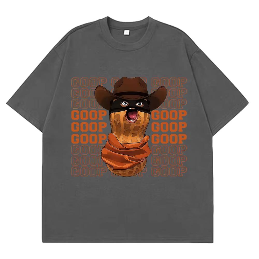 The Burnt Peanut Funny Meme Graphic Tee-shirt Men Women Harajuku T-shirt Summer Hip-hop Loose T-shirts