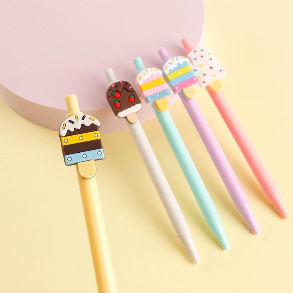 

Smooth Writing Press Gel Pens Cute Cartoon Neutral Pen Ice Cream Ballpoint Pen Back To School серый