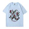 Camiseta de Algodón de Manga Corta Estampado de Calavera XPLR Y2K Sam y Colby Unisex Tops Casuales