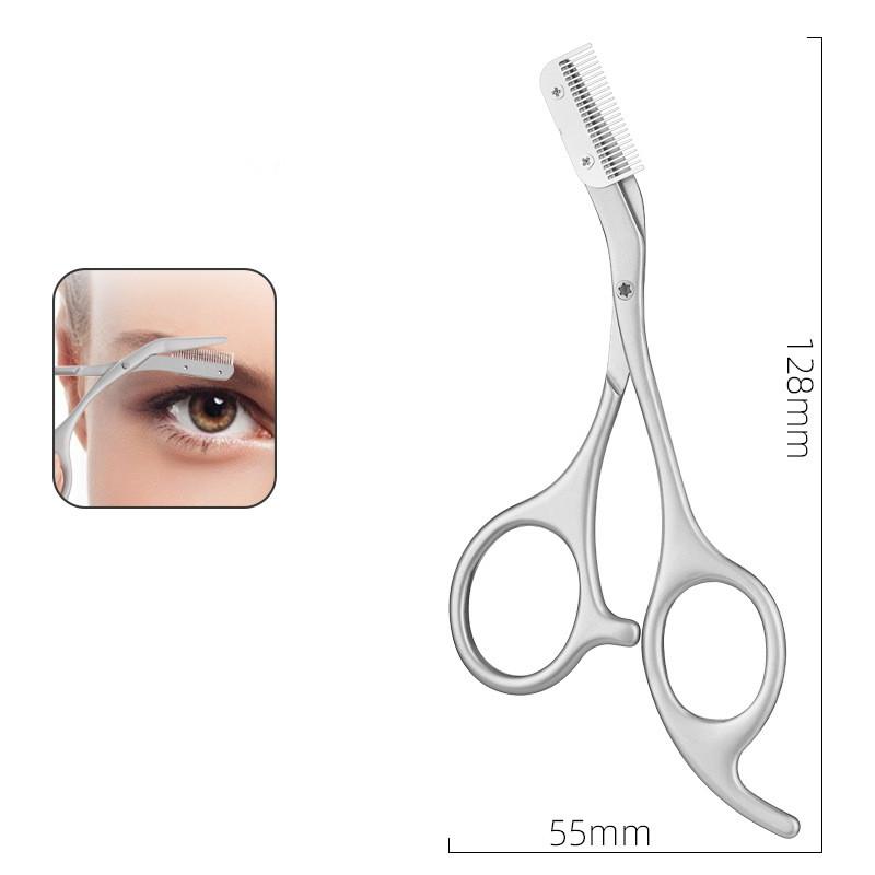 Eyebrow Scissors For Men And Women Makeup Tools One Metal Texture With Comb Eyebrow Razor Beauty Scissors Stainless Steel