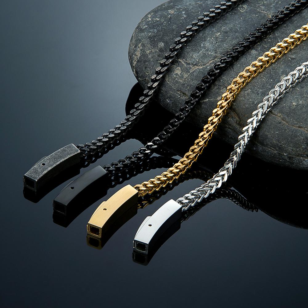 Mens 3MM Byzantine Cuban Link Chain Bracelets Retro Stainless Steel Link Wristband Vintage Jewelry Gift for Him Boy