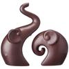 Lavish Rose Gold Home Decor Elephant Couple | Ceramic Figurines (Set of 2, Matte Rose Gold)