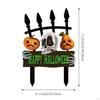 Halloween Yard Sign Iron Art Ornament Decor, Metal Decorative Garden Stake for Lawn,