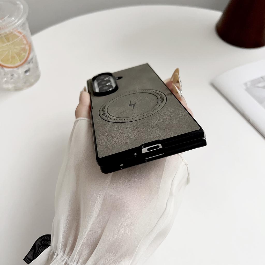 For Samsung Galaxy Z Fold8 Case Stylish Lightning Nappa Texture Magnetic Shockproof Cover For Samsung Galaxy Z Fold 8 Funda