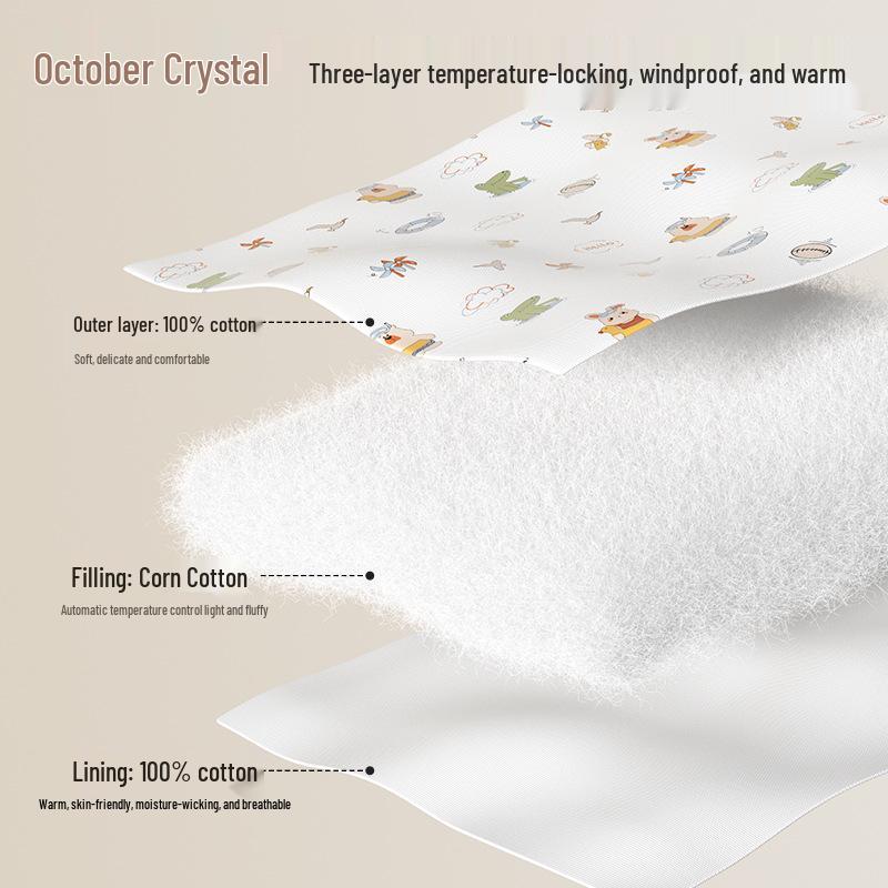 October Crystal Autumn/Winter Pure Cotton Baby Swaddle Blanket - Thick Corn Cotton Wrap for Newborns