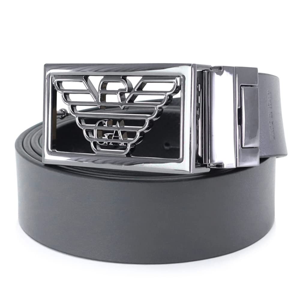 Emporio Armani Reversible Y4S507 Y134J 88244 Men's Belt, 3.5cm Wide, Black, [Used]