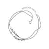 Top Grade 925 Sterling Silver Strand Beads Beaded Anklets for Women Summer Gifts Jewelry