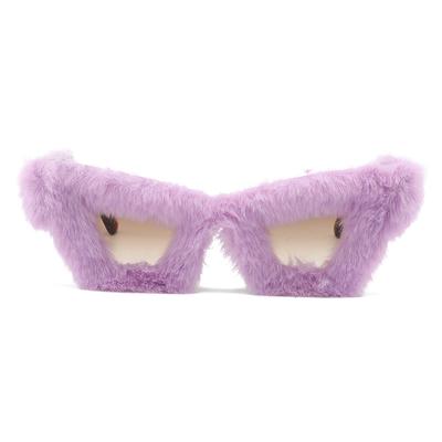Creative Sunglasses, Personalized Design Plush Innovative Cat Eye Glasses, Funny Laced Sunglasses