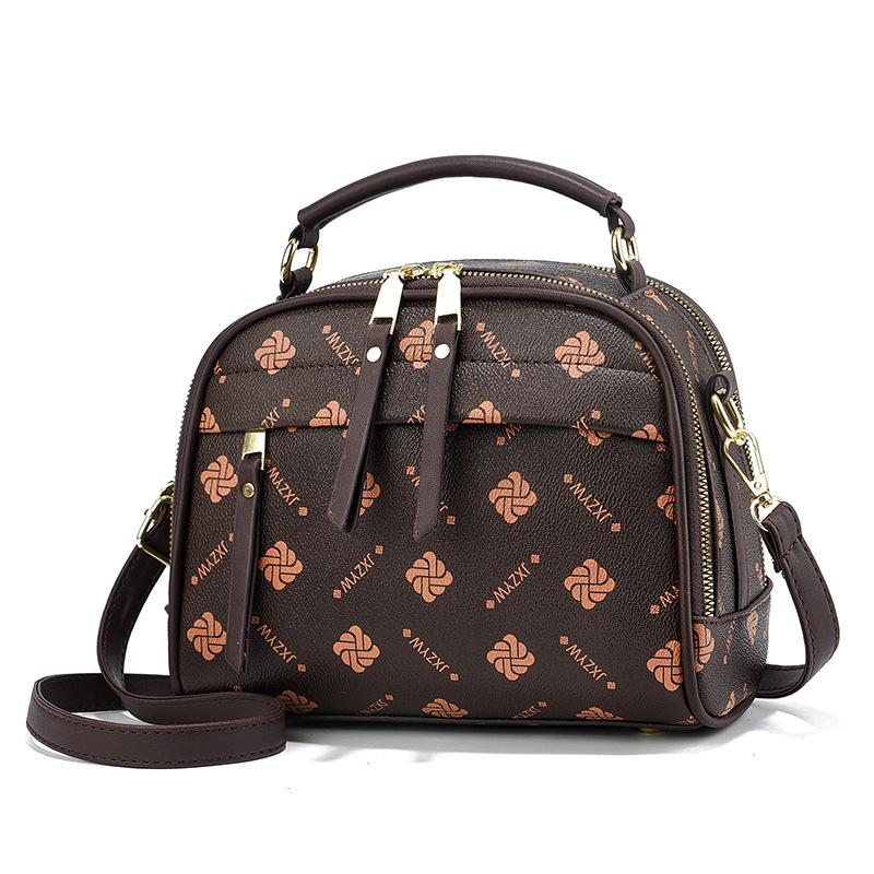 2026 new fashion portable small square bag light luxury retro printing large capacity double shoulder messenger bag